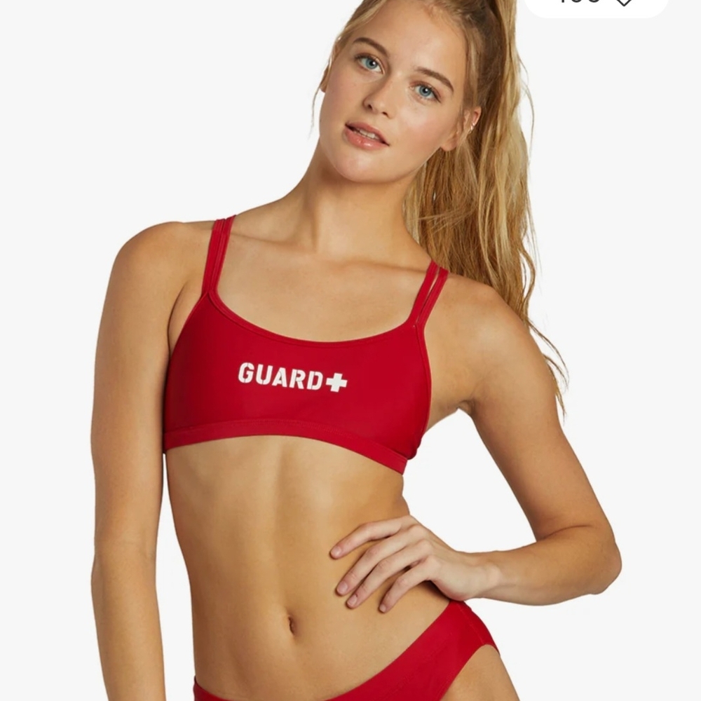 Red Lifeguard Bikini Set